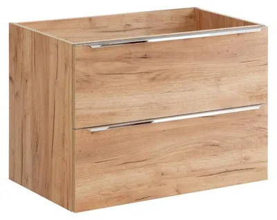 Produktbild von Waschtischunterschrank NALYA 80 cm – Helles Eichenholz – Schwebende Aufbewahrung im natürlichen Design