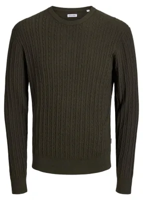 Productafbeelding van JACK & JONES Jjeemil gebreide trui met kabelstructuur en ronde hals
