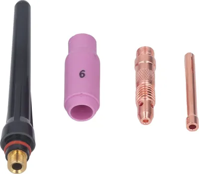 Image de TIG Argon Arc Welding Torch Accessories Ceramic Nozzle Electrode Collet Long Back Cap Connector Kit