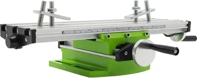 Produktbild von Kreuztisch für Bohrmaschine/Fräse - 2-achsig - Verfahrweg X 200 mm, Y 50 mm - T-Nut 15x8x6 mm - Skala 1,25 mm/U, 0,05 mm - Größe 310x90x80 mm - Lila
