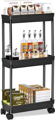 Produktbild von Famanu Küchenwagen mit 3 Ebenen - Schwarz