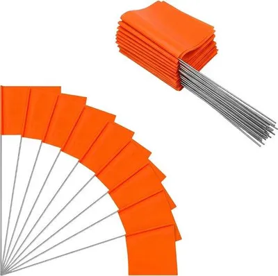 Productafbeelding van Markeringsvlaggen Set - 50 Stuks Oranje 38 x 12,7 cm