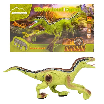 Obrázok produktu pre Silvercloud Dyno1 – hračka v podobe dinosaura s diaľkovým ovládaním, vydáva 4 druhy zvukov, jazda dopredu a dozadu, LED, vstavaná batéria 500 mAh