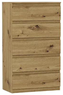 Produktbild von Kommode - Eiche Artisan - 70 x 40 x 121 cm - Modern R-5