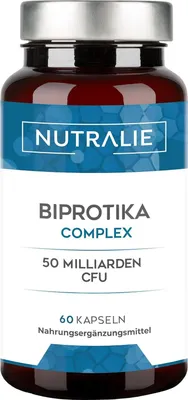 Produktbild von Biprotics Kulturen Komplex 50 Mrd KbE pro Dosis | 10 Stämmen | 60 magensaftresistente Kapseln für eine bessere Resorption | Nutralie