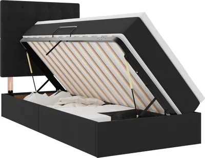 Zdjęcie produktu dla Łóżko z miejscem na przechowywanie i materacem 90 x 190 cm
