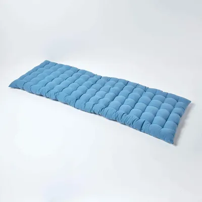 Produktbild von HOMESCAPES 3er Bankauflage blau 100% Baumwolle
