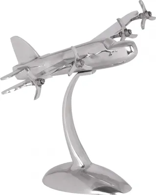 Produktbild von Wohnling Design Deko Flugzeug Propeller aus Aluminium Farbe Silber