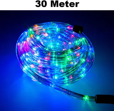 Produktbild von Trade-Shop LED Lichtschlauch Komplett Set mit Zubehör Lichterkette Beleuchtung RGB 30 Meter F3 LED für Drinnen/Draußen Weihnachten Beleuchtung Dekoration Lichterschlauch