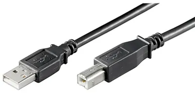 Produktbild von Goobay USB 2.0 Hi-Speed-Kabel, schwarz, 1.8m, 1,8 m, USB A, USB B, USB 2.0, 0,48 Gbit/s, Schwarz
