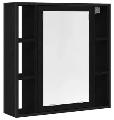 Image de Armoire de salle de bain avec miroir en chêne noir