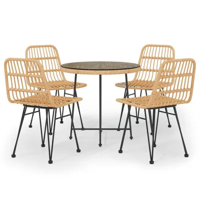 Produktbild von vidaXL 5-tlg. Garten-Essgruppe Poly Rattan
