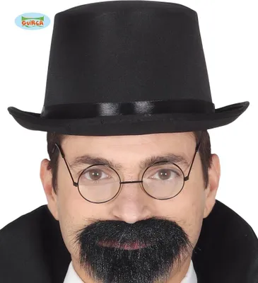 Produktbild von Historischer Zylinder Karnevalshut 19 Jahrhundert Eleganz Schwarz Kostüm Accessoire Erwachsenenerlebnis Partyveranstaltung Fasching Kopfbedeckung, Farbe: Schwarz