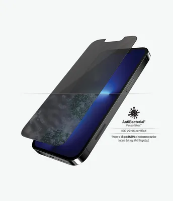 Produktbild von PanzerGlass ® Privacy Displayschutz iPhone 13 Pro Max | Standard Fit, Apple, Apple - iPhone 13 Pro Max, Trockene Anwendung, Kratzresistent, Schockresistent, Antibakteriell, Transparent, 1 Stück(e)