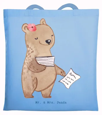 Produktbild von Mr. & Mrs. Panda Tote Bag Insolvenzverwalterin Herz - Sky Blue - Geschenk, Tasche, Laptoptasche, Einkaufstasche, Schultasche, Tragetasche
