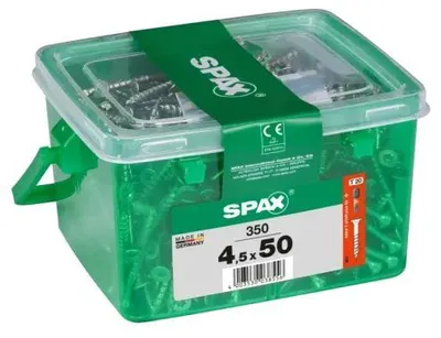 Produktbild von SPAX Universalschraube, 4,5 x 50 mm, 350 Stück, Teilgewinde, Senkkopf, T-STAR plus T20, 4CUT, WIROX - 4191010450509