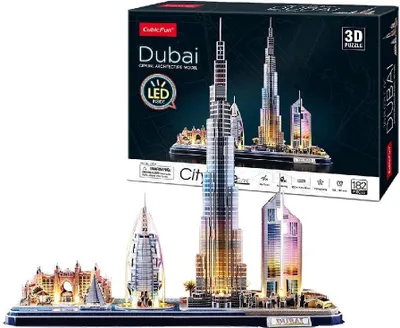 Produktbild von Cubic Fun 3D Puzzel City Line Dubai met Led Verlichting
