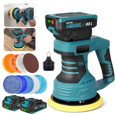 Produktbild von Akku-Poliermaschine 6 Zoll Autopolierer mit 2x Akku, 8 variable Geschwindigkeit 2800–7000 U/min Auto Poliermaschine