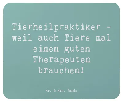 Produktbild von Mr. & Mrs. Panda Mouse Pad Spruch Tierheilpraktiker - Meeresbrise - Geschenk, computer mousepad, laptop, für, Berufe, Homöopathie Tiere, Tierwohl, Geschenke Berufstätige