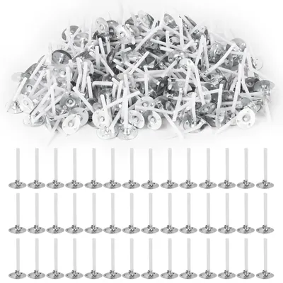 Kerzendochte 2,6 cm, 600 Stück, gewachste Baumwolle mit Halter