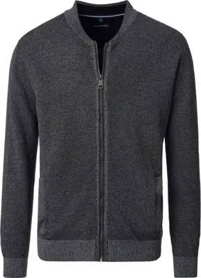 Produktbild von CASAMODA Herren Strickjacke Collegekragen Zipper Anthrazit S