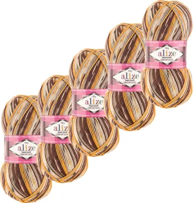 Produktbild von 5x100g Sockenwolle Superwash Comfort 4-fädig Strumpfstrickgarn Farbauswahl