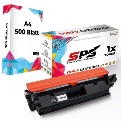 A toner cartridge and a box of printer paper are displayed.