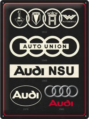 Zdjęcie produktu dla Metalowy Plakat 30X40Cm Audi Logo Evolution
