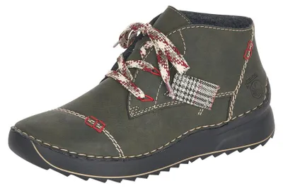 Zdjęcie produktu dla Rieker damskie sznurowane buty za kostkę zielony, Kolor:zielony, Rozmiar UE:38