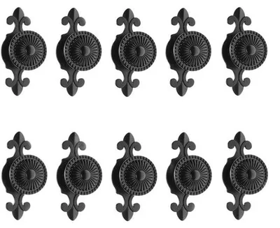Immagine prodotto di Set di 10 pomelli antichi per mobili, realizzati in lega di zinco – pomelli per cassetti e armadi, dimensioni 74x25x30 mm, colore nero e oro