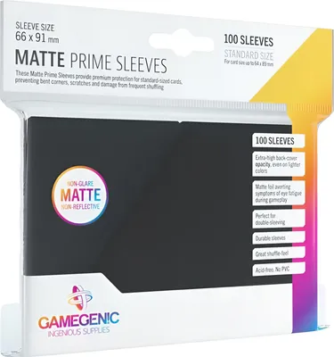 Image de Gamegenic - Matte Prime Sleeves Black (100 Sleeves)