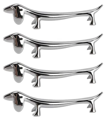 Immagine prodotto di 4PCS Portaposate Argento Portacucchiai in lega di zinco galvanizzato lucidato a forma di animale Supporto versatile per forchette, cucchiai, cucchiaini