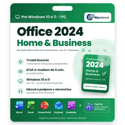 Obrázok produktu pre Microsoft Office 2024 Home & Business | Plná verzia pre Windows 10/11 | 1 PC | Trvalá licencia bez predplatného | Kľúč e-mailom do 5 min.