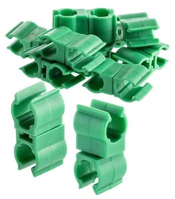 Image de Raccords pour plantes - Articulation en plastique de 11 mm pour tuteurs - Rotation à 360° - Clip pour tuteurs - Lot de 100 pièces - Vert clair