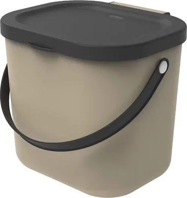 Produktbild von Rotho Mülltrennsystem 6L Albula - Biomülleimer 23,5 x 20,0 x 20,8 cm - Mülleimer mit Deckel - Abfalleimer aus Kunststoff - Müllbehälter mit Griff