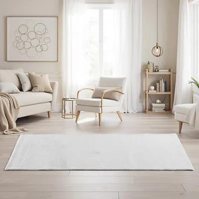 Produktbild von Homestyle4u, Kurzflor Teppich Grau Wohnzimmer Teppich 120x180 cm waschbar 3019