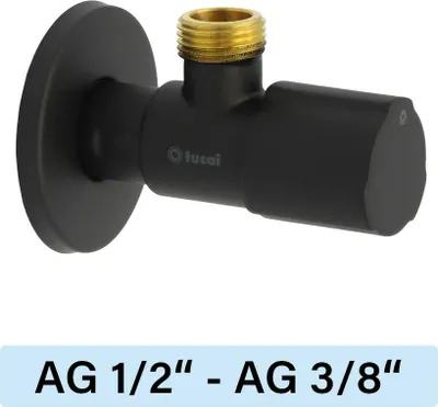 Produktbild von Eckventil Tucai TMM C850 Premium AG/AG  1/2"-3/8" schwarz matt