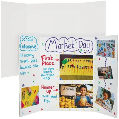 Productafbeelding van Presentatiebord displaybord knutselbord - Set van 4 - 61 x 41 cm - Wit
