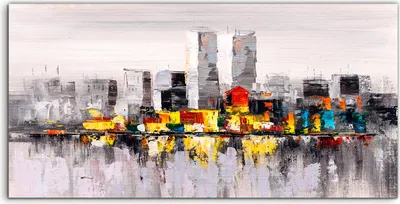 Produktbild von Coloray - Glasbild - 120x60 cm - Wandbild - Glasbilder - Deko New York abstrakte bunte Wasser