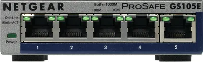 Produktbild von NETGEAR GS105E-200PES łącza sieciowe Zarządzany L2/L3 Gigabit Ethernet (10/100/1000) Szary