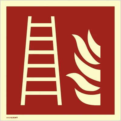 Produktbild von Dreifke® Schild Feuerleiter ISO 7010, Kunststoff, langnachleuchtend, 160-mcd,...