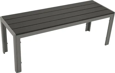 Produktbild von TPFGarden HOCKERBANK Newport - Sitzbank aus Aluminium silbergrau, Sitzfläche Kunstholz dunkelgrau. BxTxH: 120x40x43 cm