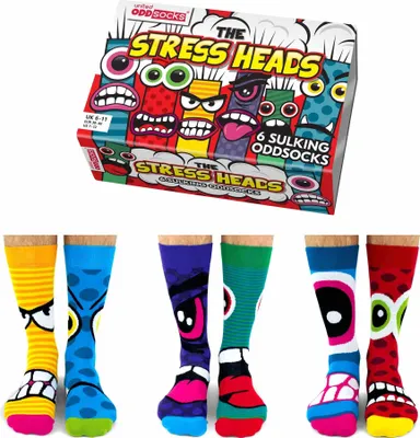 Immagine prodotto di 6 confezioni di calzini da uomo Stress Heads New Odd in confezione regalo