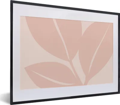 Produktbild von MuchoWow® Gerahmtes Poster Sommer - Blätter - Pastell 40x30 cm - Poster mit Schwarzem Bilderrahmen Wandposter Rahmen Foto Bilder - Bilderrahmen - Poster im Rahmen