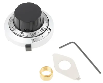 Präzisions-Potentiometerknopf mit Zähler, 46 mm, für 6,35-mm-Welle