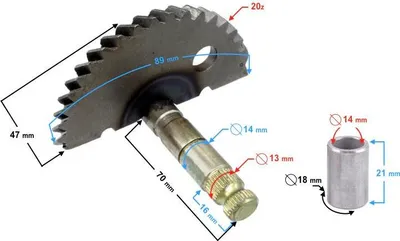 Produktbild von Kickstarterwelle (Halbmond) für Firefox-Roller (64 mm)