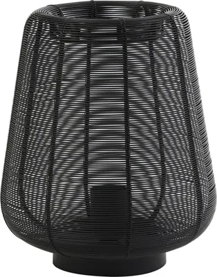 Produktbild von Light & Living - Tischleuchte Adeta - Schwarz - Ø22cm Tischlampe - Nachttischlampe, Wohnzimmer, Schlafzimmer