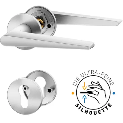 Produktbild von ERGO line Modern Design, Edelstahl Türbeschlag RENA Profilzylinder, Die ultra-feine Silhouette, Türbeschlag; Türgriff; Türklinke