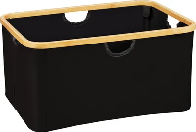 Produktbild von WWENKO Polyester Wäschekorb Ecori in Schwarz 54 x 26 x 36 cm