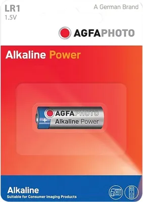 Zdjęcie produktu dla AgfaPhoto 110-803678, Jednorazowa bateria, LR1, Alkaliczny, 1,5 V, 1 szt., Czarny, Niebieski, Czerwony, Biały